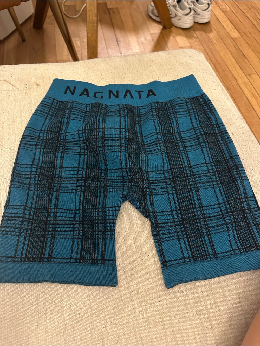 Nagnata Teal Plaid Men's Boxer Briefs